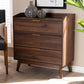 Lena Mid-Century Modern Walnut Brown Finished 3-Drawer Wood Chest FredCo