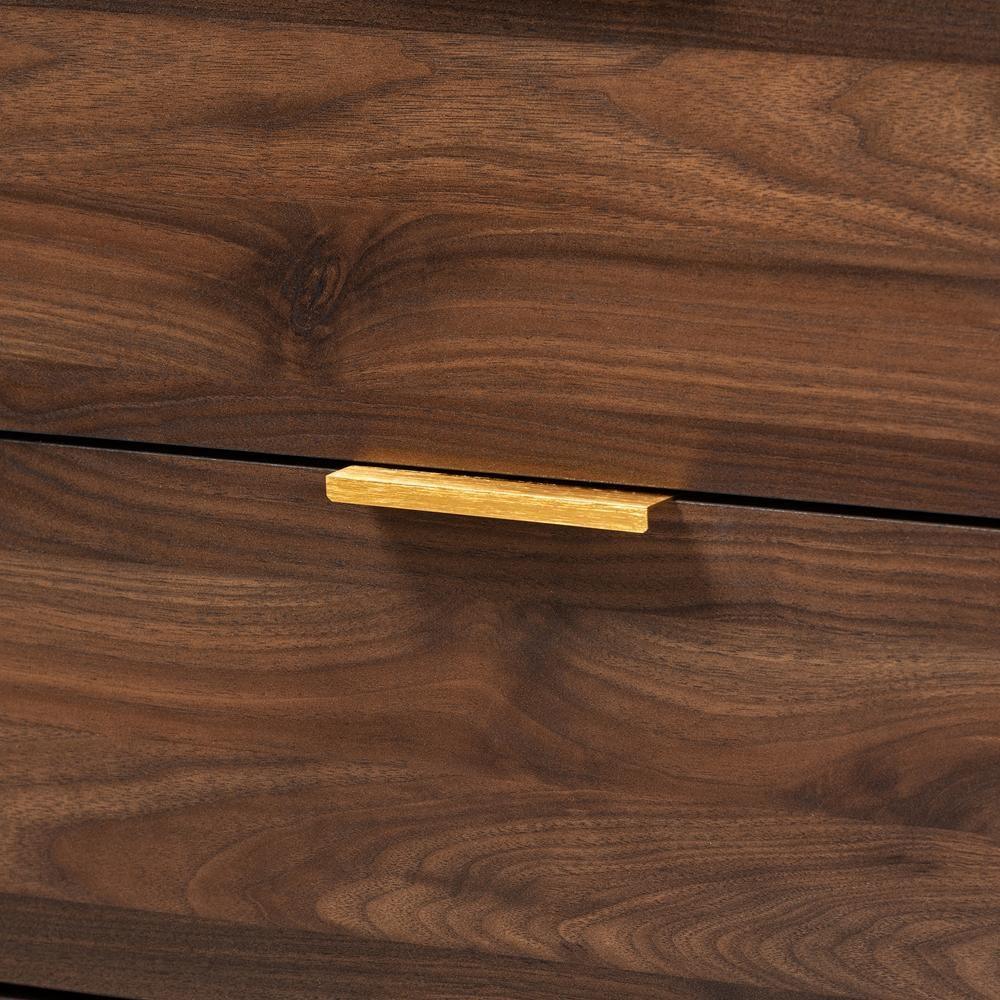 Lena Mid-Century Modern Walnut Brown Finished 6-Drawer Wood Dresser FredCo