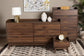 Lena Mid-Century Modern Walnut Brown Finished Wood 3-Piece Storage Set FredCo