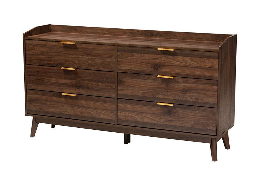 Lena Mid-Century Modern Walnut Brown Finished Wood 3-Piece Storage Set FredCo