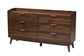 Lena Mid-Century Modern Walnut Brown Finished Wood 3-Piece Storage Set FredCo