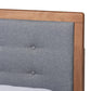 Lene Modern Dark Grey Fabric Upholstered and Ash Walnut Brown Wood King Size 3-Drawer Platform Storage Bed FredCo