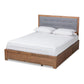 Lene Modern Dark Grey Fabric Upholstered and Ash Walnut Brown Wood King Size 3-Drawer Platform Storage Bed FredCo
