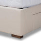 Leni Modern and Contemporary Beige Fabric Upholstered 4-Drawer King Size Platform Storage Bed Frame FredCo