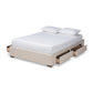 Leni Modern and Contemporary Beige Fabric Upholstered 4-Drawer Queen Size Platform Storage Bed Frame FredCo