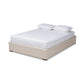 Leni Modern and Contemporary Beige Fabric Upholstered 4-Drawer Queen Size Platform Storage Bed Frame FredCo