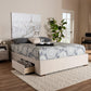 Leni Modern and Contemporary Beige Fabric Upholstered 4-Drawer Queen Size Platform Storage Bed Frame FredCo