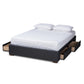 Leni Modern and Contemporary Dark Grey Fabric Upholstered 4-Drawer King Size Platform Storage Bed Frame FredCo
