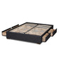 Leni Modern and Contemporary Dark Grey Fabric Upholstered 4-Drawer King Size Platform Storage Bed Frame FredCo