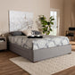 Leni Modern and Contemporary Light Grey Fabric Upholstered 4-Drawer Queen Size Platform Storage Bed Frame FredCo
