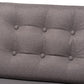 Lenne Mid-Century Modern Grey Fabric Upholstered Walnut Finished 3-Piece Living Room Set FredCo
