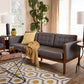 Lenne Mid-Century Modern Grey Fabric Upholstered Walnut Finished Sofa FredCo