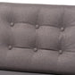 Lenne Mid-Century Modern Grey Fabric Upholstered Walnut Finished Sofa FredCo