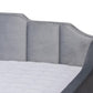 Lennon Modern and Contemporary Grey Velvet Fabric Upholstered Full Size Daybed with Trundle FredCo