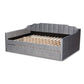 Lennon Modern and Contemporary Grey Velvet Fabric Upholstered Full Size Daybed with Trundle FredCo