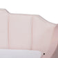 Lennon Modern and Contemporary Pink Velvet Fabric Upholstered Full Size Daybed with Trundle FredCo