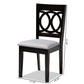 Lenoir Modern and Contemporary Gray Fabric Upholstered Espresso Brown Finished Wood Dining Chair Set of 4 FredCo