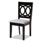 Lenoir Modern and Contemporary Gray Fabric Upholstered Espresso Brown Finished Wood Dining Chair Set of 4 FredCo