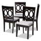 Lenoir Modern and Contemporary Gray Fabric Upholstered Espresso Brown Finished Wood Dining Chair Set of 4 FredCo