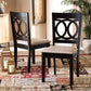 Lenoir Modern and Contemporary Sand Fabric Upholstered Espresso Brown Finished Wood 2-Piece Dining Chair Set FredCo