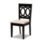 Lenoir Modern and Contemporary Sand Fabric Upholstered Espresso Brown Finished Wood 7-Piece Dining Set FredCo