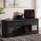 Leo Modern and Contemporary Dark Brown Wood 2-Drawer Shoe Storage Bench FredCo