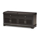Leo Modern and Contemporary Dark Brown Wood 2-Drawer Shoe Storage Bench FredCo