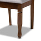 Leon Modern and Contemporary Grey Fabric Upholstered and Walnut Brown Finished Wood 5-Piece Dining Set FredCo