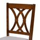 Leon Modern and Contemporary Grey Fabric Upholstered and Walnut Brown Finished Wood 5-Piece Dining Set FredCo
