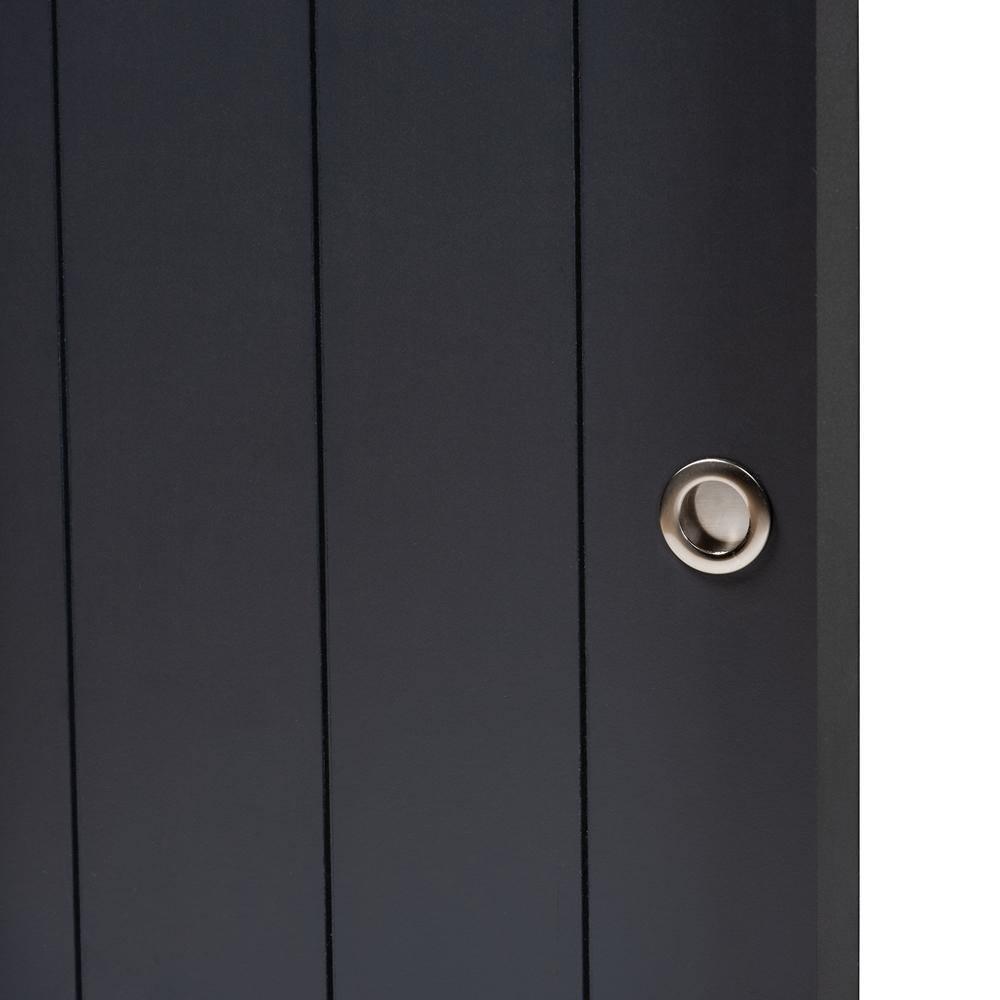 Leone Modern and Contemporary Charcoal Finished 2-Door Wood Entryway Shoe Storage Cabinet FredCo