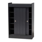 Leone Modern and Contemporary Charcoal Finished 2-Door Wood Entryway Shoe Storage Cabinet FredCo