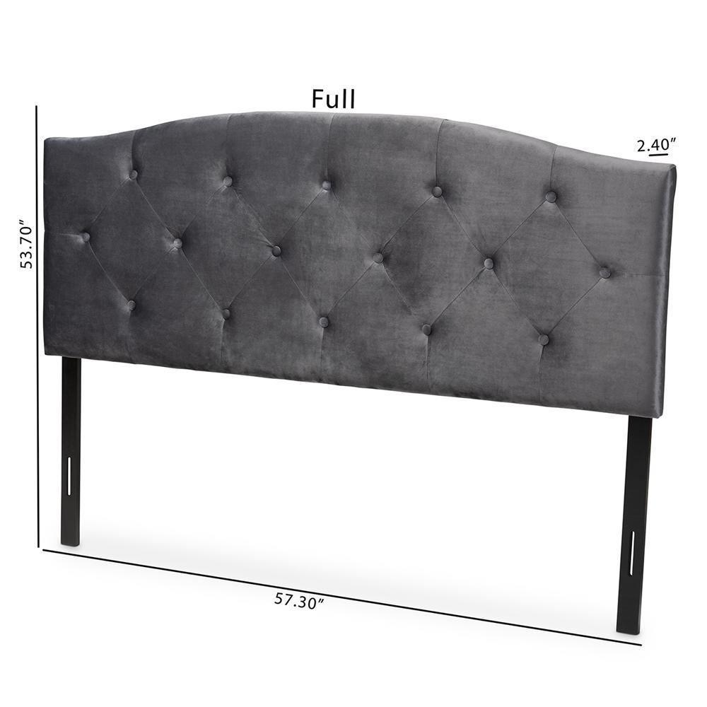 Leone Modern and Contemporary Grey Velvet Fabric Upholstered King Size Headboard FredCo