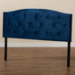 Leone Modern and Contemporary Navy Blue Velvet Fabric Upholstered Full Size Headboard FredCo