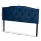 Leone Modern and Contemporary Navy Blue Velvet Fabric Upholstered Full Size Headboard FredCo
