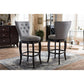 Leonice Modern and Contemporary Grey Fabric Upholstered Button-tufted 29-Inch Swivel Bar Stool FredCo