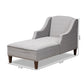 Leonie Modern and Contemporary Grey Fabric Upholstered Wenge Brown Finished Chaise Lounge FredCo