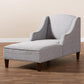 Leonie Modern and Contemporary Grey Fabric Upholstered Wenge Brown Finished Chaise Lounge FredCo
