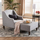 Leonie Modern and Contemporary Grey Fabric Upholstered Wenge Brown Finished Chaise Lounge FredCo