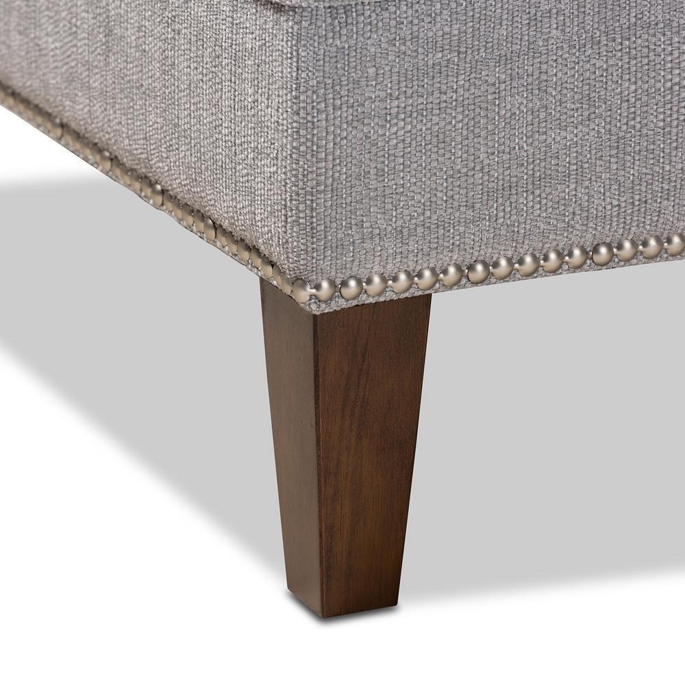 Leonie Modern and Contemporary Grey Fabric Upholstered Wenge Brown Finished Chaise Lounge FredCo