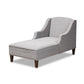 Leonie Modern and Contemporary Grey Fabric Upholstered Wenge Brown Finished Chaise Lounge FredCo