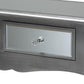 Leonie Modern Transitional French Brushed Silver Finished Wood and Mirrored Glass 2-Drawer Console Table FredCo