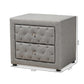 Lepine Modern and Contemporary Gray Fabric Upholstered 2-Drawer Wood Nightstand FredCo