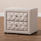 Lepine Modern and Contemporary Light Beige Fabric Upholstered 2-Drawer Wood Nightstand FredCo