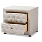 Lepine Modern and Contemporary Light Beige Fabric Upholstered 2-Drawer Wood Nightstand FredCo