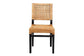 Lesia Modern Bohemian Natural Brown Rattan and Espresso Brown Mahogany Wood Dining Chair FredCo