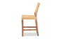 Lesia Modern Bohemian Natural Brown Rattan and Walnut Brown Finished Wood Counter Stool FredCo