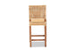 Lesia Modern Bohemian Natural Brown Rattan and Walnut Brown Finished Wood Counter Stool FredCo