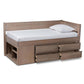 Levon Modern and Contemporary Antique Oak Finished Wood 4-Drawer Twin Size Storage Bed FredCo