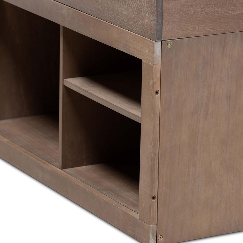 Levon Modern and Contemporary Antique Oak Finished Wood 4-Drawer Twin Size Storage Bed FredCo