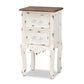 Levron Classic and Traditional Two-Tone Walnut Brown and Antique White Finished Wood 2-Drawer Nightstand FredCo